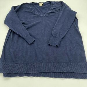 J Crew Women’s Blue V Neck Sweater Sz Small Knit Lightweight